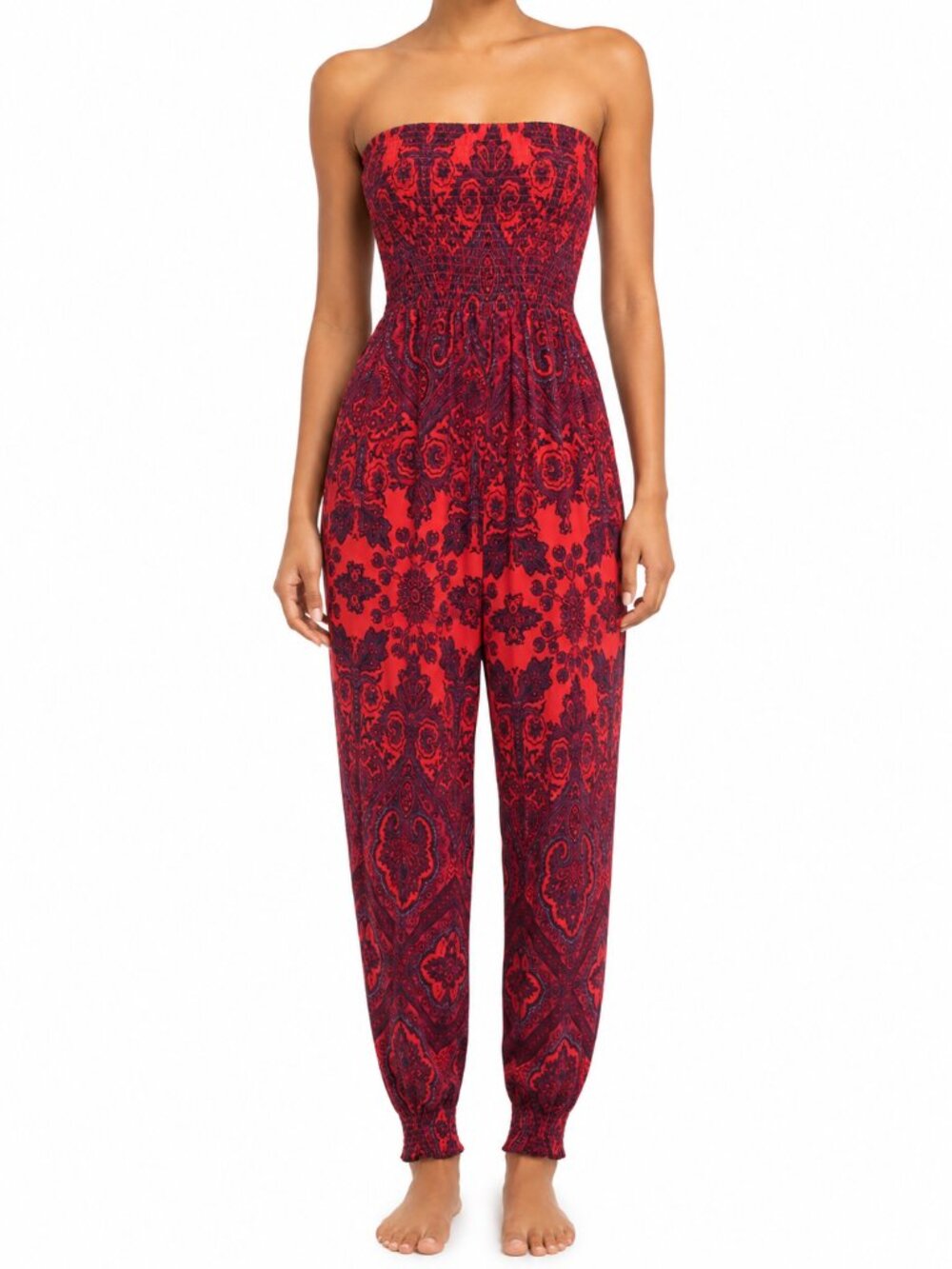 NWOT Free People 'Thinking Of You' Paisley Strapless Jumpsuit | Small